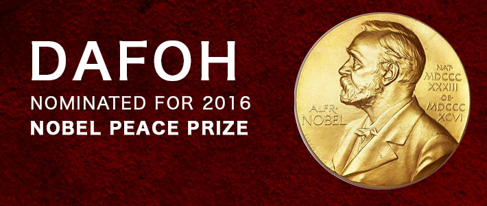 DAFOH reçoit une nomination pour le prix Nobel de la paix 2016